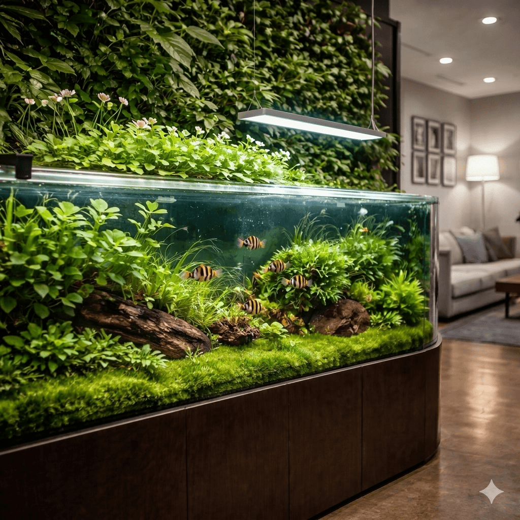 fish tank with vegitation